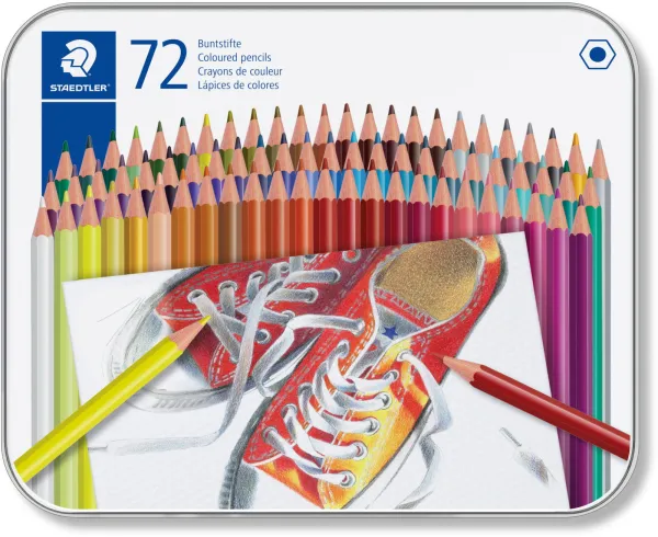 Staedtler fargeblyanter i metallskrin 72 stk